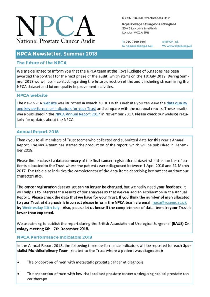 NPCA Summer Newsletter 2018