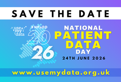 use MY data national patient data day save the date poster. 24th June 2026.